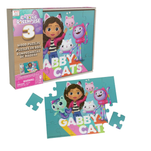 Gabby's Dollhouse igračke drvene puzzle 3pk