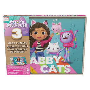 Gabby's Dollhouse igračke drvene puzzle 3pk - Slika 4