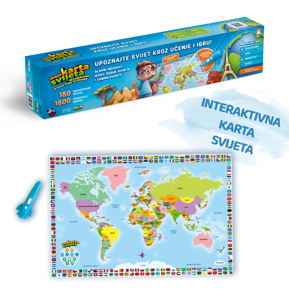 Edukativna interaktivna Moja karta svijeta - karta svijeta za djecu, novo izdanje