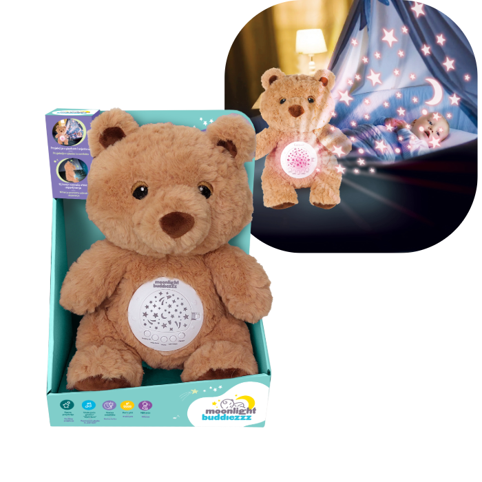 Moonlight Buddiezzz prošireno izdanje 3u1 igračka za mame i bebe, medo