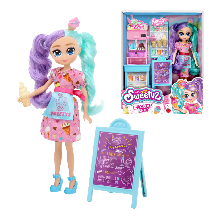 Sweetyz Slastičarnica set s lutkom, 24 cm